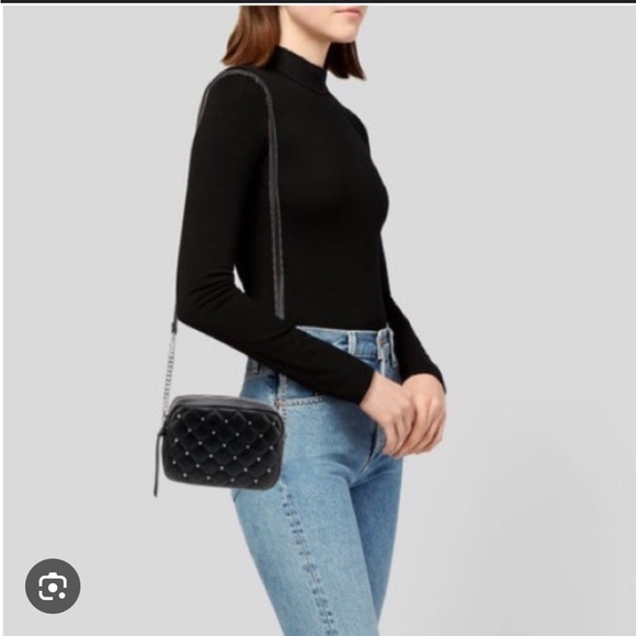 Rebecca Minkoff quilted studded vegan leather crossbody shoulder bag Brand New - Picture 8 of 10